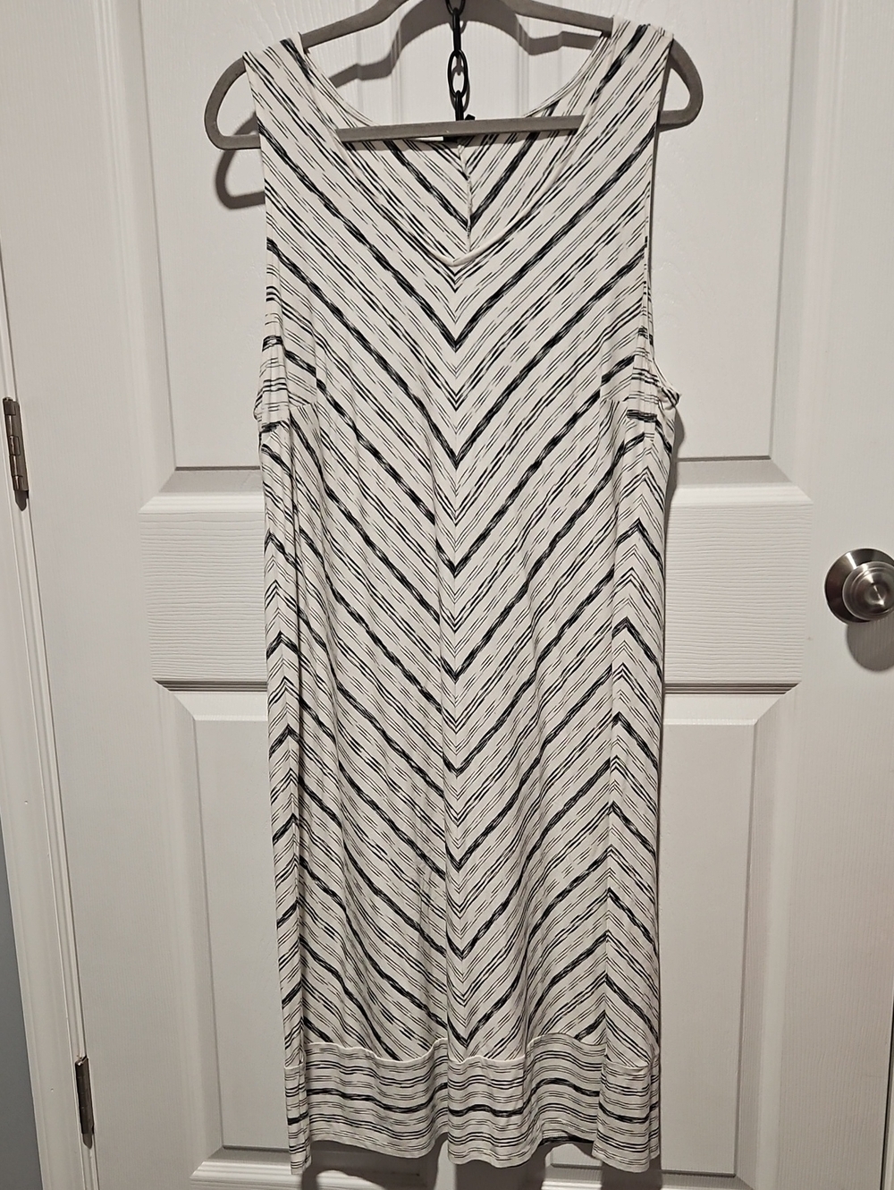 J. Jill Wearever Chevron Stripe Tank Dress Sleeveless Knit,2XL